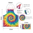 thumbnail image 7 of Colorful Rainbow Tie Dye Spiral Pattern Apron-Garden Aprons for Women with Pockets-Cotton Linen Waterproof Kitchen Cooking Gardening Aprons Adjustable for Kitchen,Cooking,BBQ and Salon 33x27 Inch, 7 of 7