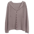 thumbnail image 5 of Women's Loose Off Shoulder Knit Cardigan With Hood For Spring And Summer Fall Sweaters for Women Work plus Size Open Front Sweaters for Women Fall Cardigan Cardigan 4x Women's Cardigan Long Open Front, 5 of 5