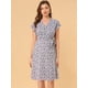 thumbnail image 2 of Vestido A Media Pierna Boho Floral Beige-Morado Talla S, 2 of 6