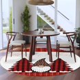 thumbnail image 5 of Merry Christmas Round Rug 5ft Washable Circle Kitchen Rugs Non Slip Gnomes Red Xmas Tree Buffalo Plaid Large Area Rug Indoor Floor Carpet for Bedroom Living Room Home Office Dining Room Nursery, 5 of 8