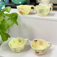 thumbnail image 4 of Ceramic Mugs Coffee Cups Hand Pinched Irregular Flower Milk Tea Cup  Oatmeal Breakfast Mug Drinkware Kitchen, 4 of 14