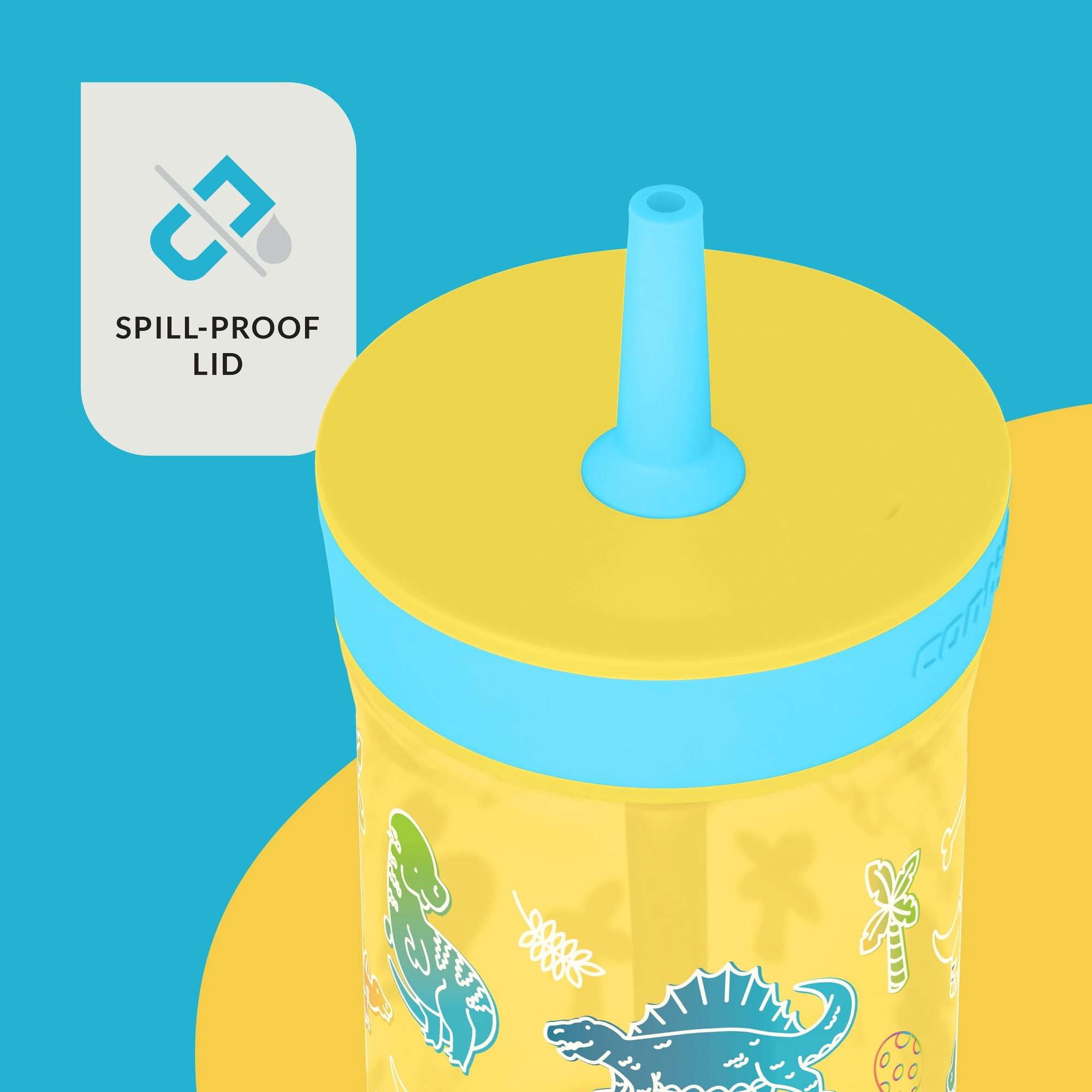 Contigo Kids Leighton Spill-Proof Tumbler with Straw, Ages 3+, 14 oz, Yellow