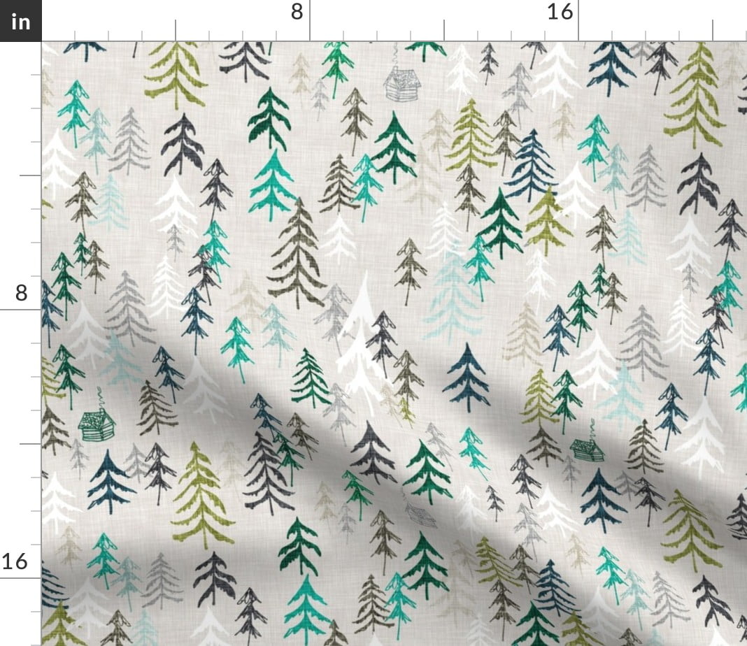 Forest Woods Explore Mountain Camping Trees Fabric Printed By Spoonflower Bty Walmart Com Walmart Com