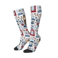 thumbnail image 2 of Bingfone Compression Socks for Women and Men Long Socks for Running Athletic Cycling Nurse-London Symbols1, 2 of 8