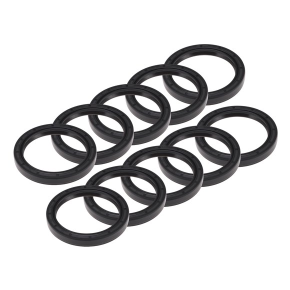 Sello de aceite universal Unique Bargains TC de doble labio con resorte de acero, anillo de sello de eje rotativo 50x64x8mm, caucho nitrilo de alta presión negro, 10 piezas