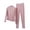 Pink, variant on Paiwinds Turtleneck Pajama Set for Women - Stand-Up Collar Long Sleeve & Straight-Leg Pants, Soft Cotton Blend Winter Sleepwear
