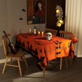 thumbnail image 6 of Rectangle Halloween Tablecloth - Haunted House Decorative Holiday Table Cloth, Waterproof and Washable Fabric Table Cover for Party Kitchen Dining Room Indoor, 60 x 102 Inch, 6 of 6