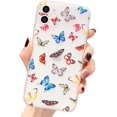 thumbnail image 1 of Girly Case for iPhone 11 Pro Max Case Cute Butterfly Pattern Design Matte Translucent Clear Girls Women Soft TPU Rubber Shockproof Case Cover for iPhone 11 Pro Max, Multicolor Butterfly, 1 of 7