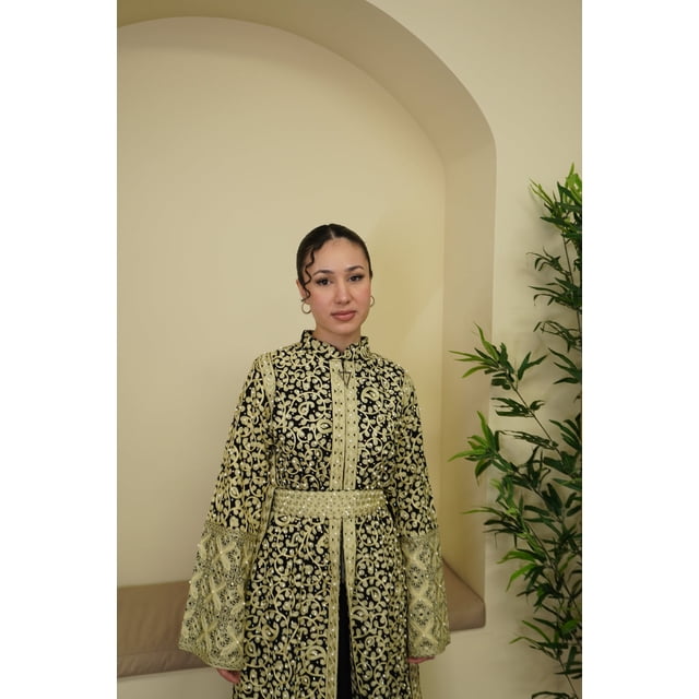 The Bridal Floral Beaded Embroidered Palestinian Kaftan Thobe