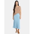 thumbnail image 2 of Time and Tru Women's Midi Pull On Slip Skirt, Sizes XS-XXXL, 2 of 5