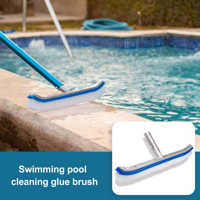 Herramienta de limpieza de piscinas, cepillo adhesivo removible trasero de aluminio, cepillo de pared para piscina, cabezal de cepillo de limpieza de fondo de piscina