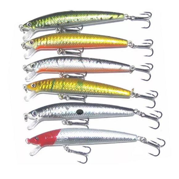 Anzuelo Peces Plástico ABC FishySalt 6Pzas 10cm Color al Azar Anzuelo Plástico ABS.