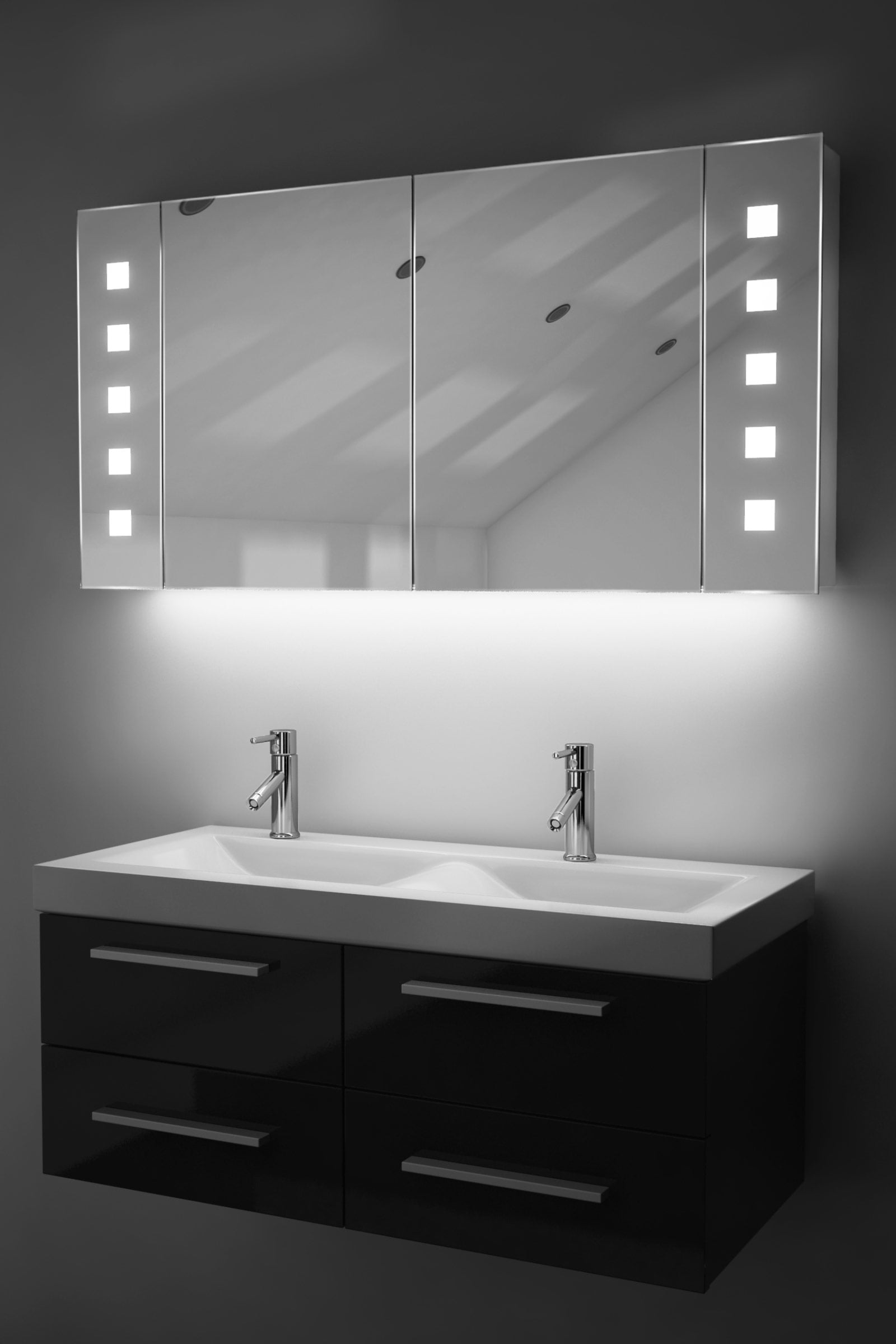 Ambient Bathroom Mirror With Sensor & Internal Shaver Socket