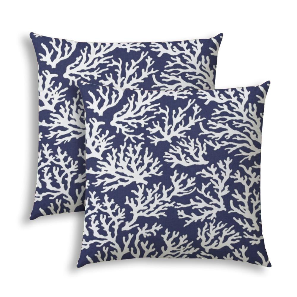 CORAL REEF Royal Indoor/Outdoor Pillows Sewn Closure (Set of 2