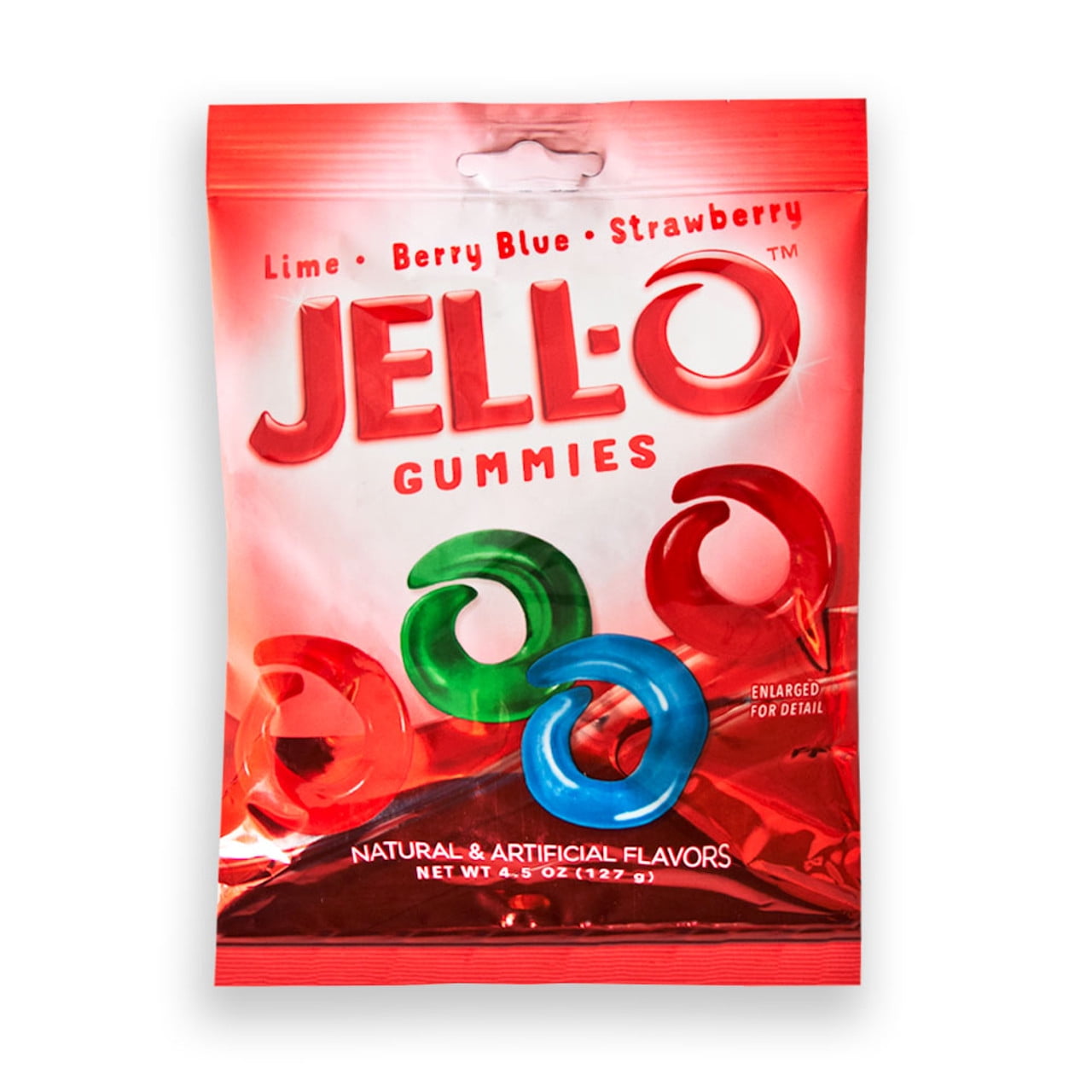 JellO Gummi Candy, Assorted Flavors Gummi Rings, 4.5 Ounce Bag (Pack