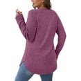 thumbnail image 5 of FUNING  Long Sleeve Shirts for Women Tunic Tops for Women Loose Fit Dressy Crew Neck Pullover Basic Sweaters for Women 2025, 5 of 6
