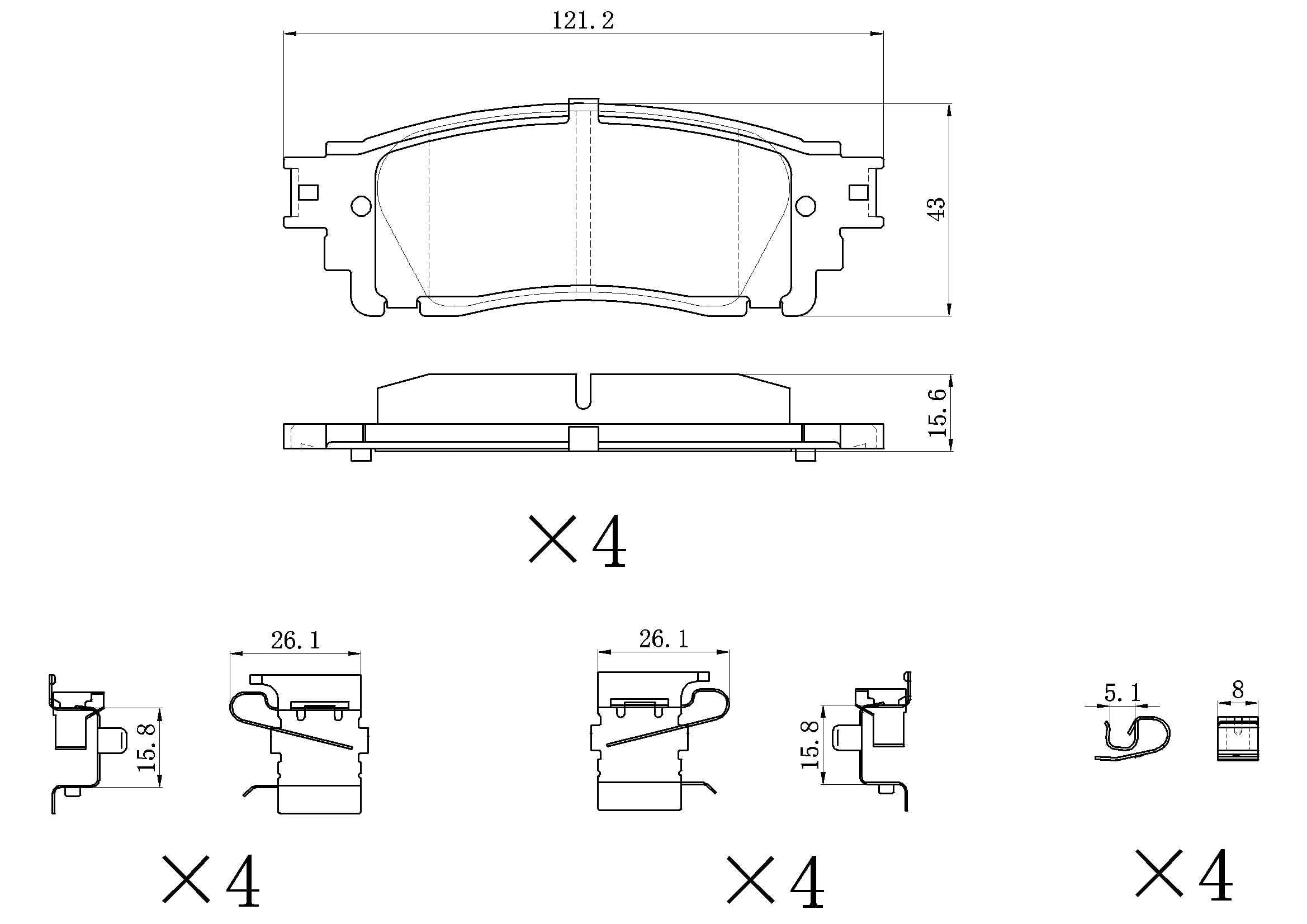 UltraHC 700 Brake Pad Set, Rear HC7.1805.0.C, Lexus NX300h 2021-2015