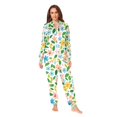 thumbnail image 2 of FORMRS Onesies Pajama for Adults Unisex Hoodie Winter Jumpsuit One Piece Sleepwear, Sizes S-2XL, Retro Blue Floral, 2 of 7