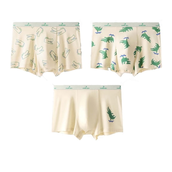 Huowey Boys Girls Kids Underwear Cute Printing Boxer Briefs Pure Comfort Very Soft Tagless Smooth Underwear,Green,11-12 Years