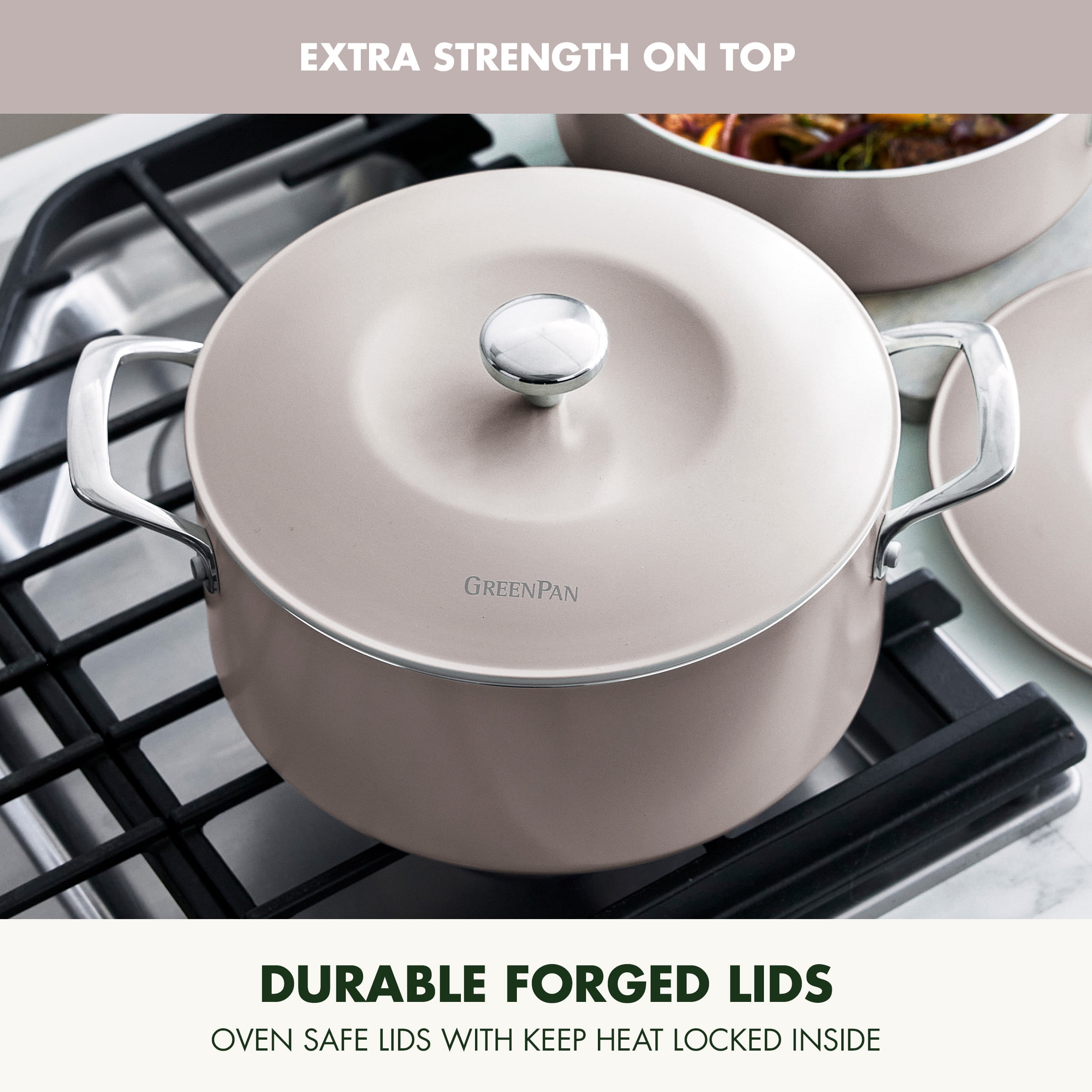 GreenPan Balance 10-Piece Ceramic Nonstick Cookware – Toxin-Free, Dishwasher & Oven Safe, Taupe
