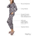 thumbnail image 3 of MeMoi Women's 2 Piece Purple Blossom Long Sleeve and Tapered Pant Pajama Set - Womens - Female, Small, Purple, 3 of 7