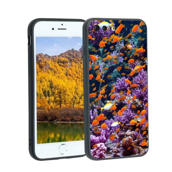 Fishes-235 Phone Case, Degined for iPhone 8 Plus Case Men Women, Flexible Silicone Shockproof Case for iPhone 8 Plus