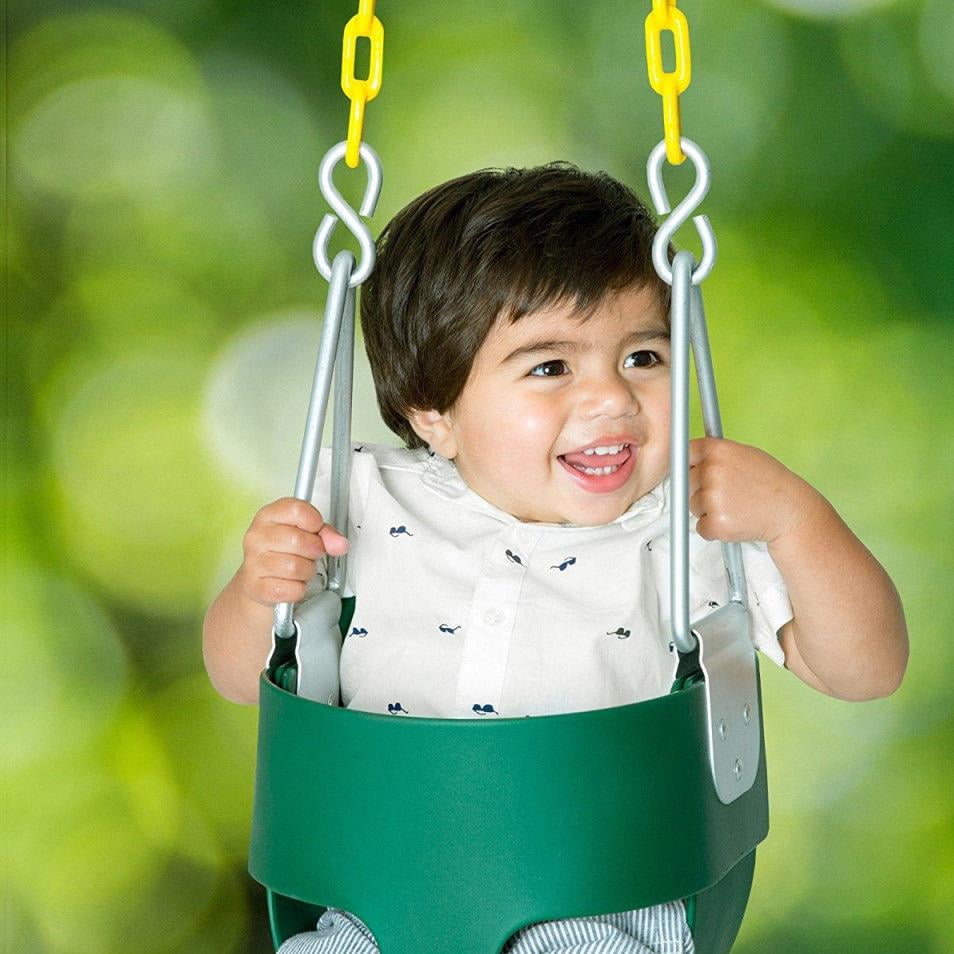 High Back Full Bucket Toddler Game Swing Seat fr Children Green Rust-proof Green 