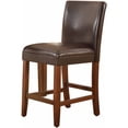 thumbnail image 1 of HomePop 24" Faux Leather Barstool - Brown Faux Lea, 1 of 3