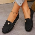thumbnail image 5 of Samdudou Womens Loafers Casual Slip On Flat Shoes Closed Toe Faux Suede Moccasins with Metallic Flower Embellishment for Daily Work, 5 of 9