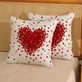 thumbnail image 2 of Valentines Pillow Covers 20x20 Red Love Heart Decor Throw Pillows Case for Couch Valentine''s Day Anniversary Indoor Outdoor Decorative Cushion Cases for Sofa Bed Decorations Set of 2, 2 of 6