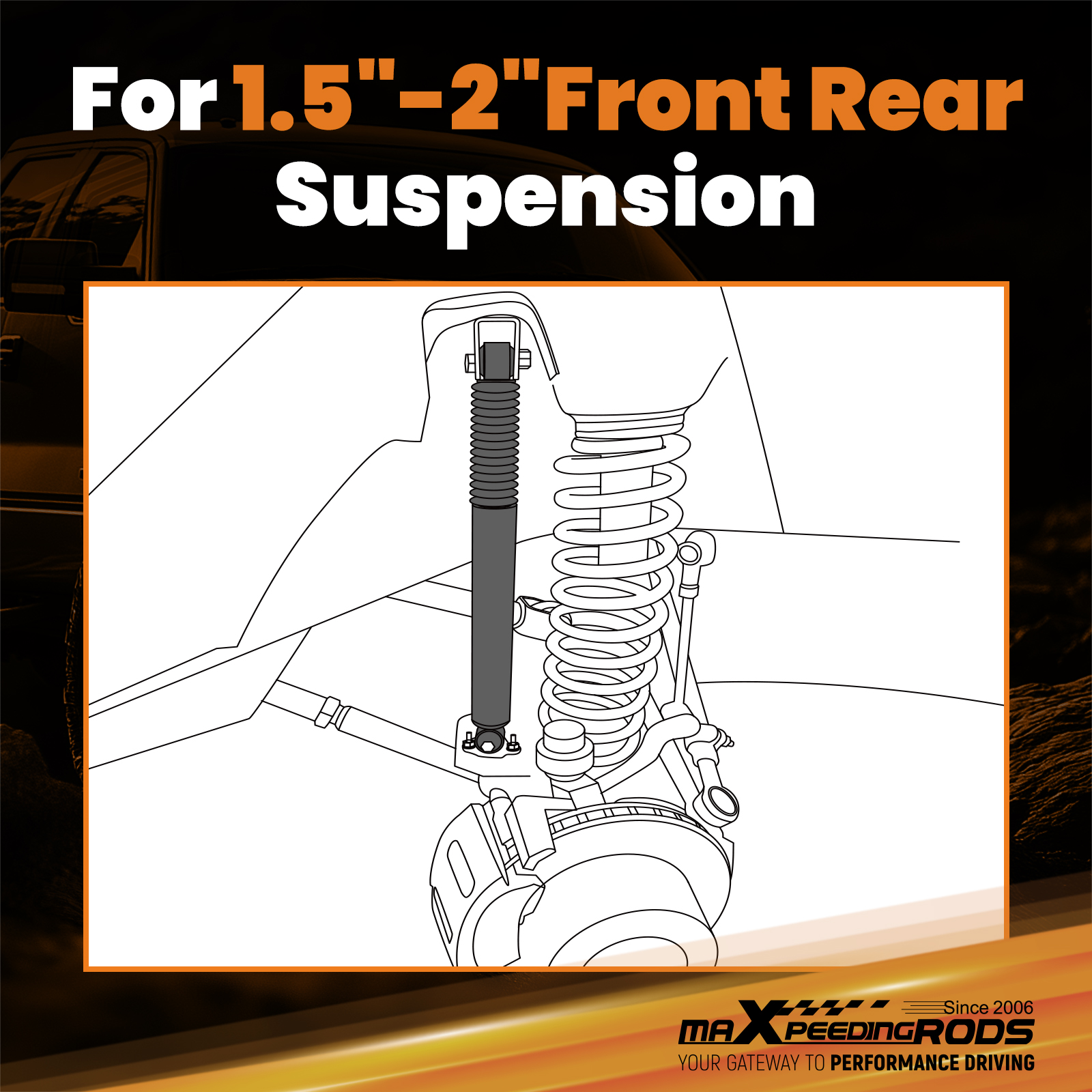 maXpeedingrods 1.5-2” Lift Leveling kit for Chevy Silverado/GMC Sierra 2500 HD/3500 HD 4WD 2011-2019, Forged Torsion Keys & Upgraded G1 Lifted Shocks