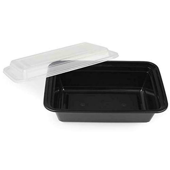 AME D'ESSENCE (50 PC-SET) 24 oz Meal Prep Lunch Containers with Lids Disposable Food Storage Containers Bento Boxes 1 Comp BPA Free Freezer Dishwasher Safe Microwavable Plastic Containers M-Duty