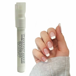 2 Pieces White Nail Pencil Nail Whitener Nail Whitening Pencil Under Nail French Manicure Pen DIY 2-in-1 Nail Whitener Pencil Manicure with Cuticle