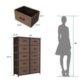 thumbnail image 5 of DWVO 10 Drawer Dresser Tall Fabric Dresser Storage Cabinet Bin Nightstand, Brown, 5 of 7