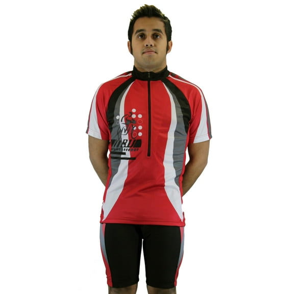 Men's Cool Plus Sublimated Print Race Cut Short-Sleeve Biking Cycling Jersey