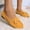 Yellow, variant on Hoshose Women's Flats Dressy Shoes Suede Round Toe Comfortable Bowknot Ballet Flats Shoes Fashion Casual Soft Sole
