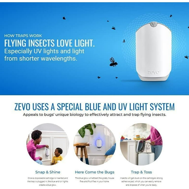 ZEVO Indoor Flying Insect Trap for Fruit flies, Gnats, and House