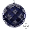 thumbnail image 3 of Vickerman 4.75" Midnight Blue Net Beaded Ball, 3 per Bag, 3 of 3