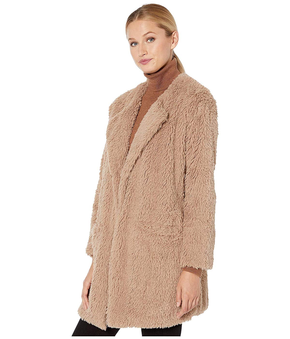 Democracy Long Sleeve Faux Fur Coat 