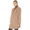 Democracy Long Sleeve Faux Fur Coat Camel