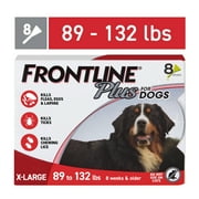 FRONTLINE Plus for Dogs Flea & Tick Extra Large Dog Spot Treatment, 89 - 132 lbs, 8 Count
