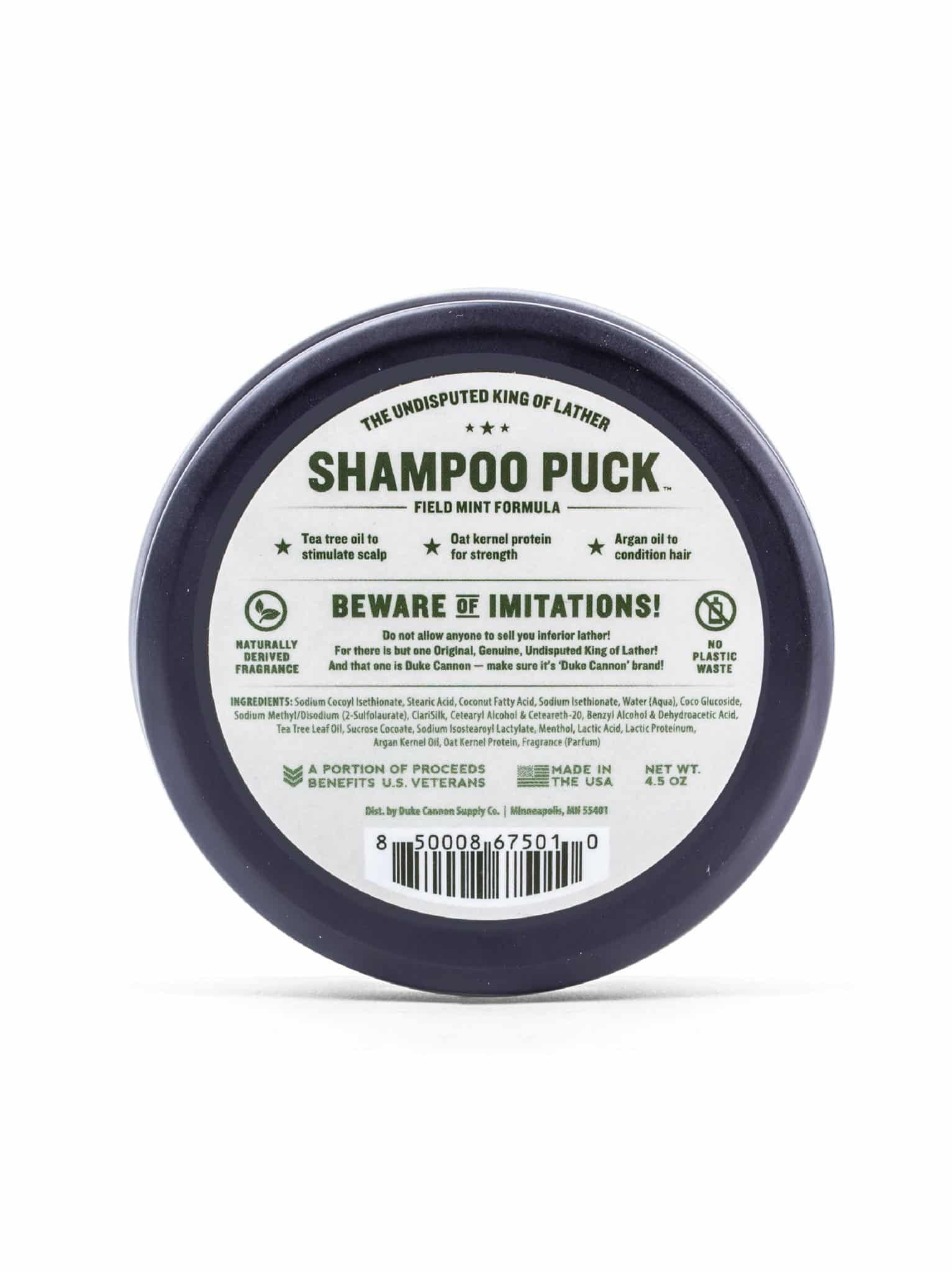 Duke Cannon Shampoo Puck Solid Shampoo: Field Mint, 4.5 oz. 1 PACK