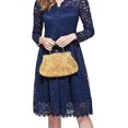 thumbnail image 4 of Bolso de cena floral con diseño de lentejuelas y cuentas, bolso de mano dorado, 4 of 5