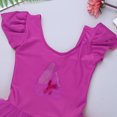 thumbnail image 3 of iEFiEL Kids Girls Ruffled Cap Sleeve Ballet Leotard Dancewear Sequined Ballet Dance Gymnastics Leotard Tutu Dress Rose Red 3-4, 3 of 8