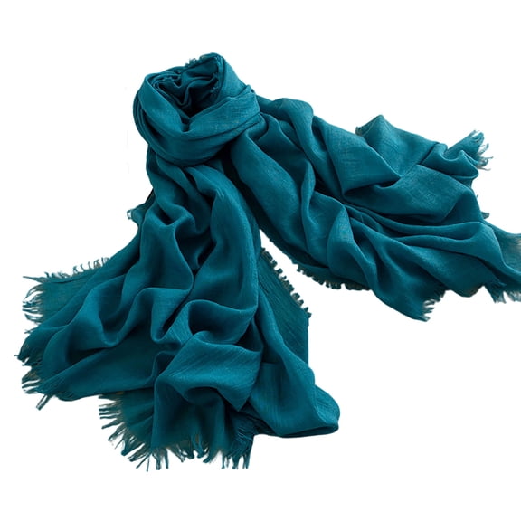 Cekizud Scarves for Women Elegant Solid Thin Silk Scarf All Season Air Conditioner Shoulder Shawl
