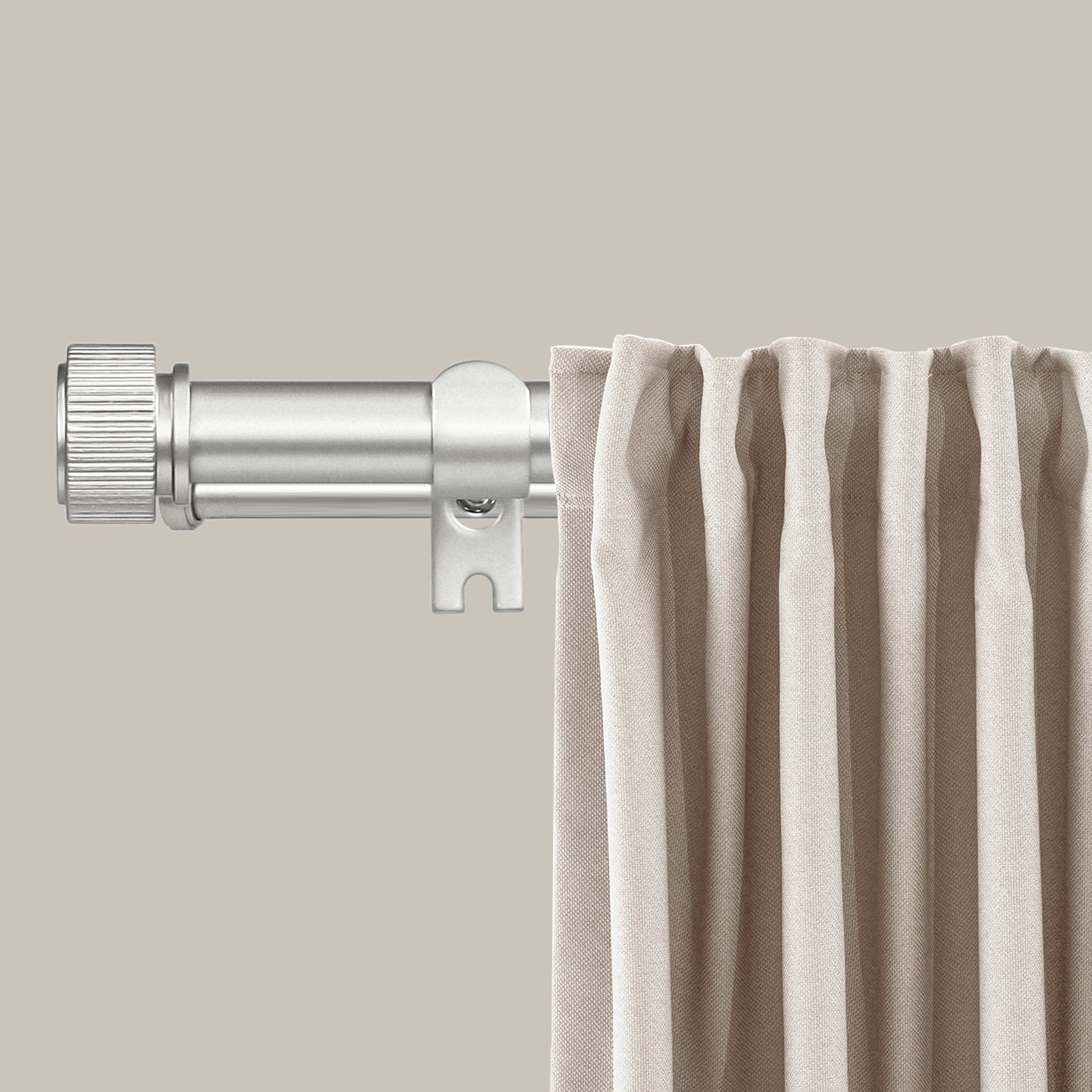 Ridicili 5/8 Inch Adjustable Double Drapery Curtain Rod Set with Vertical Cylinder Finials, 5/8 Inch Front and 1/2 Inch Back Double Window Drapery Rod, 84"-120", Pewter