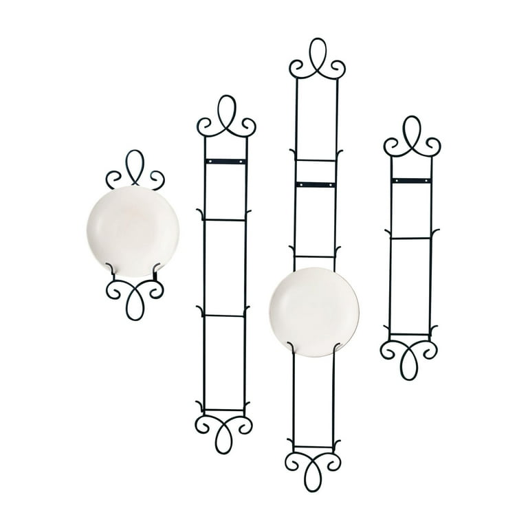 TRIPAR Augusta Narrow 4 Tier 43 Inch Vertical Plate Rack Black
