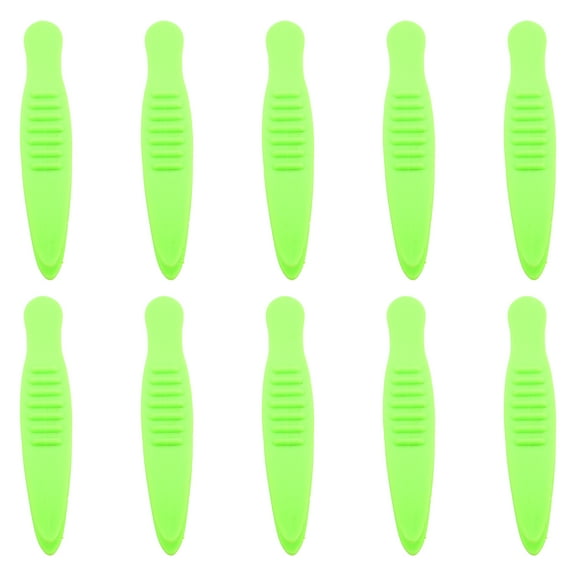 OUNONA Set of 10 Light Green Plastic Safety Grip Tweezers for Precise Handling and Easy Use