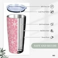 thumbnail image 3 of Christmas Snowflakes 20oz Travel Tumbler With Lid And Straw, Winter Snowflake Pink Stainless Steel Tumblers Insulated Coffee Cup Mug Gift For Men Women, 3 of 6