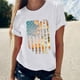 thumbnail image 2 of Camiseta de mujer Camisetas divertidas y lindas de manga corta Camiseta con estampado de bandera del Día de la Independencia Tops Blusa Regalo para mujer Pompotops hfajkhk130610, 2 of 7